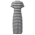 thumbnail image 4 of Tumotour Robe d'Été pour Femmes Robe Imprimée à Fleurs Robe à Manches Courtes Robe de Plage Décontractée Col Rond Longue Robe T-Shirt Voyage Vacances avec Poches, 4 of 4
