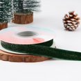 thumbnail image 4 of ABPWLY Velvet Ribbon 5 Yards Green Glitter Christmas DIY Bow Wrapping Holiday Table Decoration Satin Flocking Craft Multipack Multiple Widths 1Pc 177.17in, 4 of 6