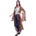 thumbnail image 3 of Moomaya Cardigan Long en Georgette Imprimée pour Femmes, Vêtements de Plage, Cache-Maillot, 3 of 5