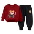 thumbnail image 1 of Ensemble 2 Pcs Vêtements d'Automne pour Bébé Fille, Fille de Papa, Chandail à Manches Longues à Col Rond + Pantalon Jogger, Ensemble Tenue d'Hiver, 1 of 9