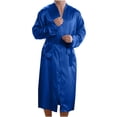 thumbnail image 1 of Men Solid Casual Long Sleeves Lace-up Home Pocket Long Pajama Robe, 1 of 6