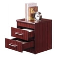 thumbnail image 1 of Hodedah Two Drawer Contemporary Wooden Nightstand in Mahogany Finish, 1 of 7