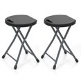 thumbnail image 1 of Costway Tabouret Pliant 2 Pcs 18"H Portable et Pliable Chaise de Camping avec Poignée Intégrée Noir, 1 of 10