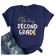 thumbnail image 1 of TSADFHJI Hauts pour Femmes Manches 3/4 pour Femmes Âgées Mode Décontractée Imprimée Col Rond Manches Courtes T-Shirt TG Marine, 1 of 4