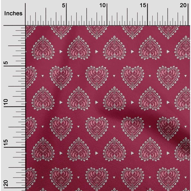 oneOone Cotton Silk Fabric Floral Block Printed Craft Fabric BTY 42 Inch Wide