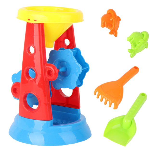 Jouets de Plage Ensemble de 5 Pcs de Jouets de Plage Ensemble de Sable Jouets de Sable Jouets d'Été pour l'Extérieur Jouets de Plage d'Éveil Jouets pour Enfants