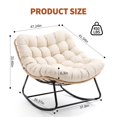 thumbnail image 2 of Indoor Outdoor Patio Rocking Glider Chair – 450 lbs Capacity – Weather-Resistant Rattan, UV-Proof Cushion & soft Toy Fleece Upholstery – Sturdy Rubber Wood & Reinforced Steel Frame, 2 of 6