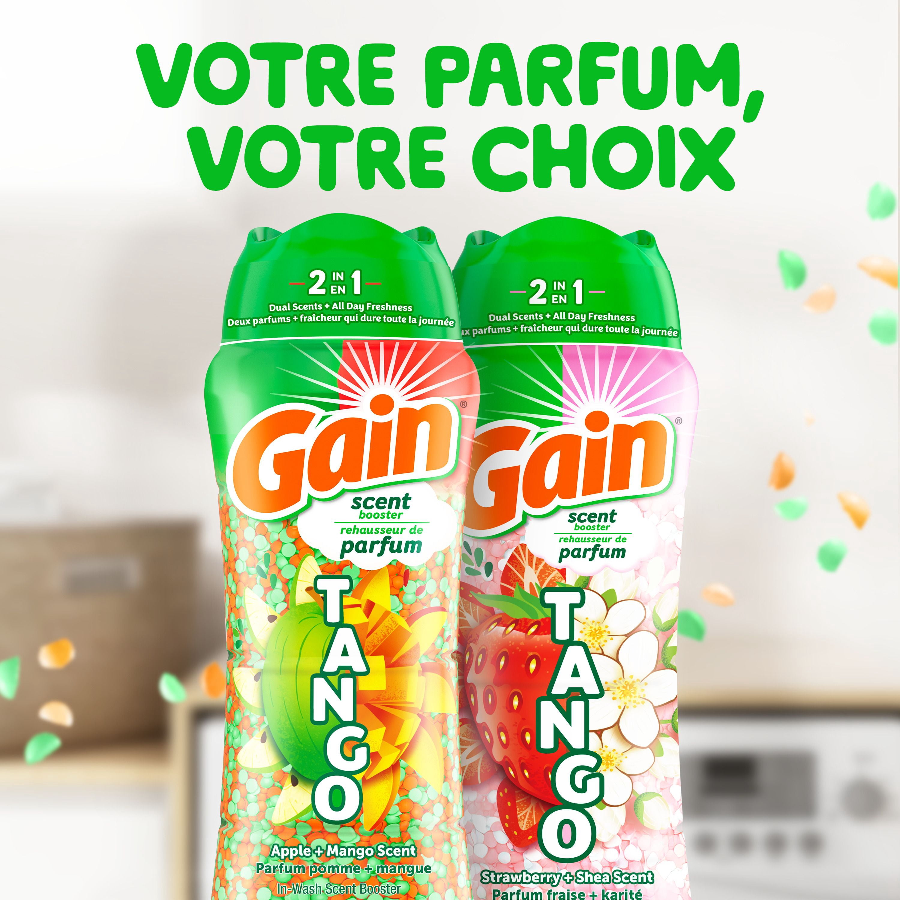 Gain Tango 2-in-1 Laundry Scent Booster Beads, Apple and Mango Scent, Laundry Beads with Dual Scents Plus All Day Freshness