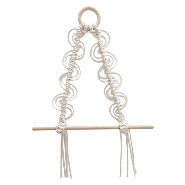 Abbracc Hand Woven Macrame Toilet Paper Holder Tissue Roll Hanger Towel Rack for Kitchen
