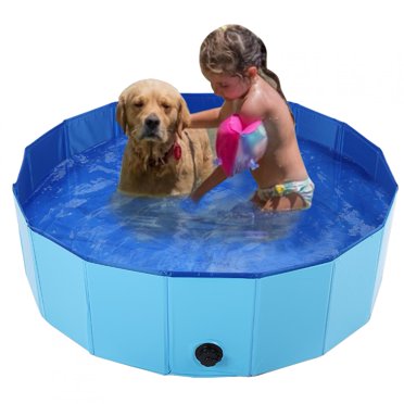 Bain Pliable pour Animal, Baignoire de Natation, Bain pour Animal, Piscine pour Chien, Piscine Pliable pour Chien pour Animal Rouge, Bleu