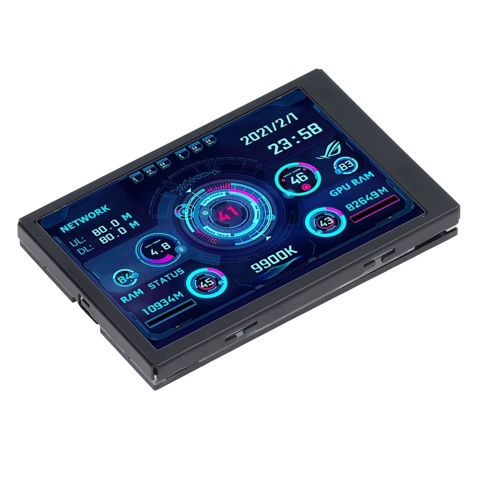 Écran Secondaire de Type C pour Ordinateur, Moniteur de Données CPU GPU RAM HDD, Protection de l'Environnement pour Boîtier Itx Version Régulière