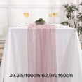thumbnail image 3 of Boovnll Chemin de Table en Mousseline 40x63 Pouces Nappe de Table de Mariage en Tulle Blanc Transparent Perles Tissus en Tulle Chemins de Table Arche Décorations de Table à Dessert Chemin de Table, 3 of 8