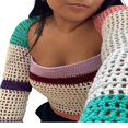 thumbnail image 3 of Pull Court pour Femmes Haut Ajouré Y2k/E Pull-Over Mode Urbaine pour Filles, 3 of 6