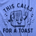thumbnail image 2 of Mens This Calls for A Toast T Shirt Funny Breakfast Toaster Joke Tee for Guys (Light Heather Blue - TOAST) - M, 2 of 4