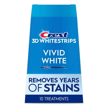 Crest 3D Whitestrips Blanc Brillant Trousse de Blanchiment des Dents à Domicile, 10 Traitements, 6 Niveaux Plus Blancs