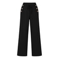 thumbnail image 3 of VEKDONE Womens Linen Long Pants Black XXL, 3 of 5