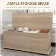 thumbnail image 4 of HOMCOM Lift Top Storage Chest with 2 Safety Hinges, Flip-Top Lid, Oak, 4 of 10