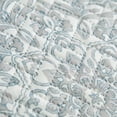 thumbnail image 4 of JML Quilt Set 3 Piece, Embossed Bedspread Bedding Set with 2 Shams, Queen, Light Grey & Blue Floral, 4 of 6