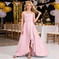 thumbnail image 2 of FYDUU Girls Maxi Dresses Ruffle Hem Ruched Criss-Cross Sleeveless Flower Girl Dress Formal Wedding Party Gown A-Line Flowy Cami Sundress Soft Spring Dresses, 2 of 7