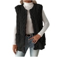 thumbnail image 1 of HAiming Womens Winter Fleece Vest Crewneck Sleeveless Open Front Cardigan Fuzzy Warm Jacket with Pocket, 1 of 8
