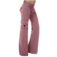 thumbnail image 1 of Timegard Womens Pants Workout Comfy High Waist Wide Leg Trousers Straight Solid Colar Pants with Button Pocket, 1 of 7