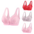 thumbnail image 2 of Timegard 3pc Wireless Bras for Women Front Closure Full Support Wide Strap Comfort Breathable Everyday Bra, 2 of 4