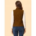 thumbnail image 4 of INSPIRE CHIC Veste Zippée pour Femme Sans Manches Anorak Gilet Utilitaire Veste avec Poches G Brun, 4 of 5