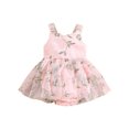 thumbnail image 1 of Honganda Barboteuse Robe pour Bébé Fille, Sans Manches Broderie Fleur Patchwork Body Vêtements d'Été, 1 of 9