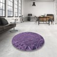 thumbnail image 4 of Ahgly Tapis d'Intérieur Lavable en Machine Carré Transitionnel Moyen Violet, 6 Pieds Carré, 4 of 7