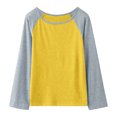 thumbnail image 1 of Boys Girls Summer Tops Tees Casual Raglan Long Sleeve Color Block Patchwork Stylish Tee Blouse Daily Spring Shirts For Kid 10-11T, 1 of 7