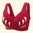 thumbnail image 5 of Bras for Women Comfortable Clearance 3pc Ladies Comfortable Convenient Front Button Bra Breathable Easy Close Everyday Bra Plus Size Seamless Bralettes Bralettes for Women Padded New Red L, 5 of 5