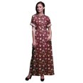 thumbnail image 1 of Bimba Robe Longue Maxi en Rayonne à Imprimé Aquarelle de Roses pour Femmes avec Fente Latérale - Petit, 1 of 6
