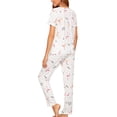 thumbnail image 3 of Innerwin Pajamas Set Plaid Printed Ladies Sleepwear Home Color Block Basic Nightwear Flamingo XL, 3 of 4