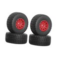 thumbnail image 2 of Milaget 4 Pieces RC Tires with Wheel Rim DIY Accessories for Ara550116 Crawler Model Red, 2 of 9