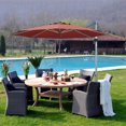 thumbnail image 1 of Costway 11' Patio Cantilever Offset Umbrella 360Degree Rotation Outdoor Tilt W/Base Brick Red, 1 of 8