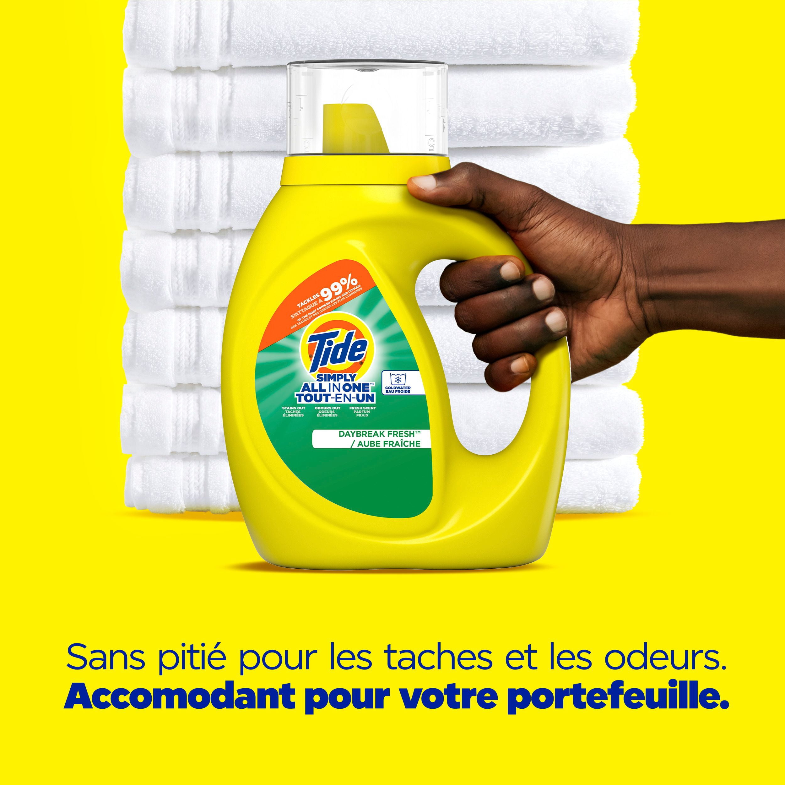 Tide Simply Détergent à Lessive Liquide Tout en un, Parfum Aube Fraîche, 946 ml, 24 Brassées
