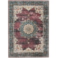 thumbnail image 1 of Bryant 3' x 5' Washable Accent Rug, Ivory and Burgundy, 1 of 7