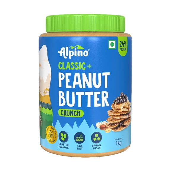 Alpino Classic Beurre d'Arachide Croquant / 1 kg / Arachides Rôties / Végétalien