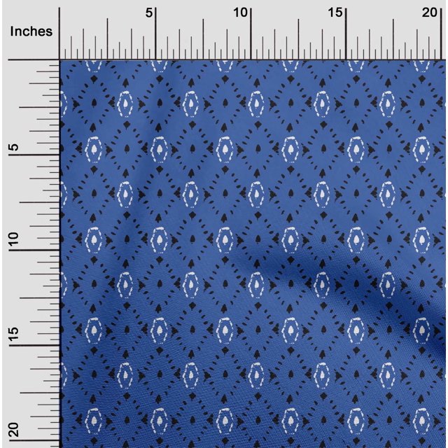 oneOone Cotton Cambric Fabric Geometric Block Print Fabric BTY 56 Inch Wide