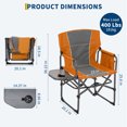 thumbnail image 3 of Gaderth Camping Directors Chair,Oversized Portable Folding Chair,Camping Chair Lawn Chair With Side Table For Adults Support 400 lbs,For Concert Sports Picnic Beach Fishing,2PCS, 3 of 8