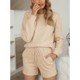 thumbnail image 1 of Topcobe Women' s Long Sleeve Solid Color Lounge Wear Set, S-3XL Khaki, 1 of 6