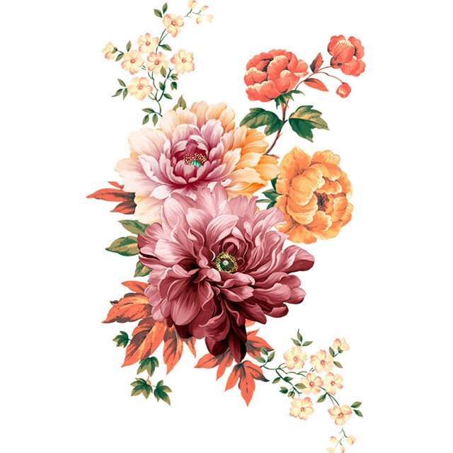 Romantic Flowers Wall Sticker for Bathroom Toilet Seats Fridge Cupboard Decal
