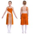 thumbnail image 3 of Oyolan Robe de Danse Ballet Sans Manches en Maille Transparente pour Filles Orange 12, 3 of 7