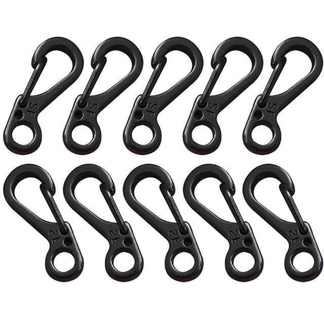 Agiferg 10 Pcs Mini Mousqueton Porte-Clés Alpinisme Ressort Équipement de Survie Boucle