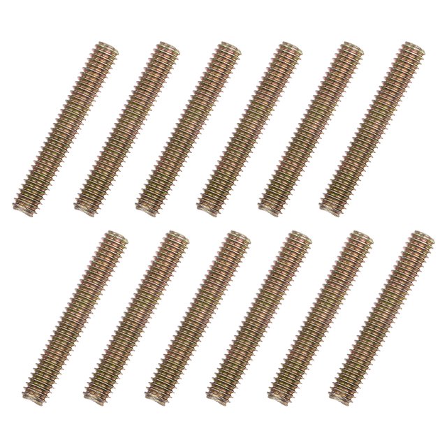 Unique Bargains 12pcs 5/16x2' Carbon Steel Fully Threaded Rod Bar Studs for Furniture Mounting Assembly