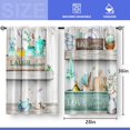 thumbnail image 3 of Teal Wood Kitchen Curtains - Rustic Wooden Country Farmhouse Small Short Cafe Tier Curtains Western Decor for Living Dining Room Rod Pocket Window Drapes 36 Inch Length 2 Panels 28"x36", 3 of 5