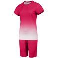 thumbnail image 3 of Innerwin Sweatsuits Solid Color Women Jogger Set Running Short Sleeve Loose Two Piece Outfit Rose Red 3XL, 3 of 5