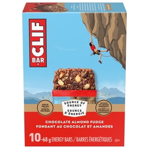CLIF BAR Barres énergétiques, Fudge d'amande de chocolat, Granola Bar, Forte en protéines, contient 70% Ingrédients organiques
