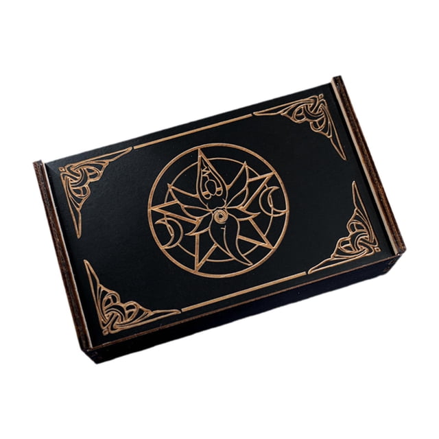 Xuanheng Wooden Tarot Box Card Holder Small Game Cards Collectible Tarot Storage Case Round