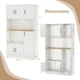 thumbnail image 3 of Costway 71" Tall Kitchen Pantry Cabinet with Charging Station, Microwave Stand & Doors White, 3 of 10
